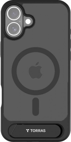 Torras Pstand hoesje voor iPhone 16 zwart