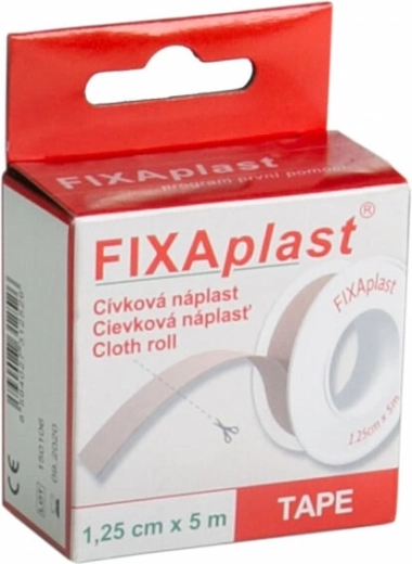 Fixaplast textiele pleister op rol 1,25 cm x 5 m