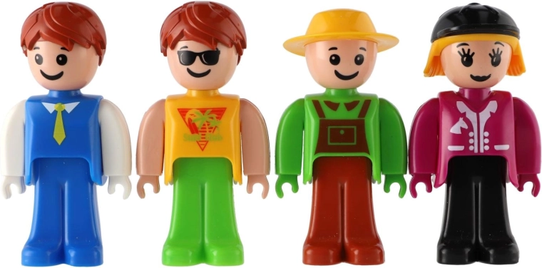 Vier diverse poppetjes voor eindeloos speelplezier