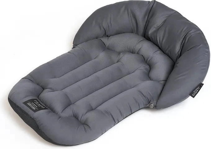 FIKAGO zachte inlegmat voor kinderwagen met maanvormig kussen mushroom grey M