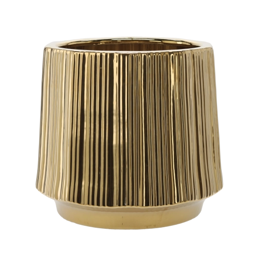 Keramische plantenpothoes 44 × 44 × 40 cm goud gestreept