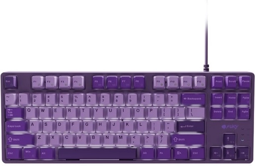 Gaming mechanisch toetsenbord FURY Kanabo K2, compact, paarse PBT-toetsen, witte achtergrondverlichting