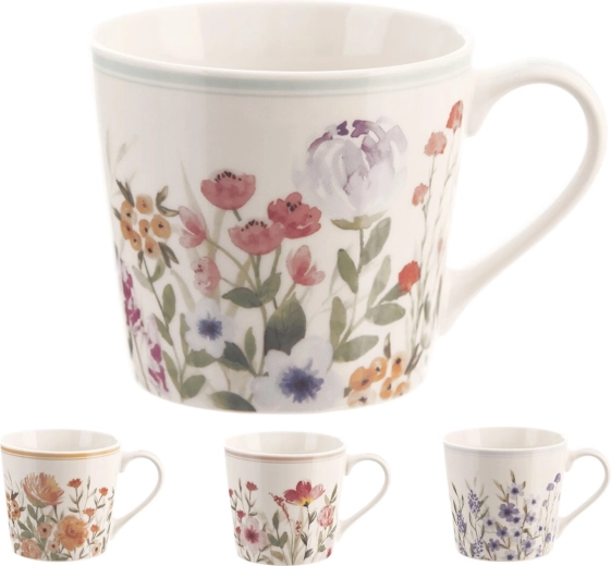 Porseleinen mok bloem 0,44 l (mix van decors)