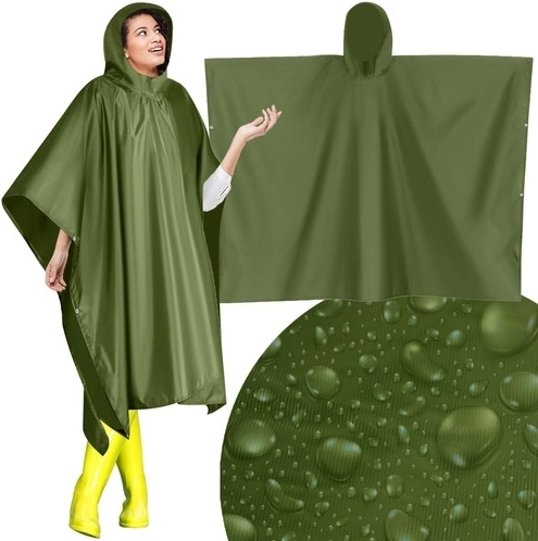Groene regenponcho