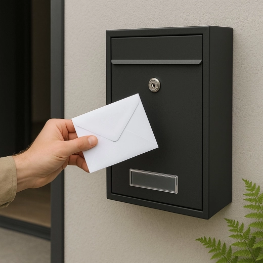 Afgedekte inwerpopening beschermt correspondentie tegen het weer