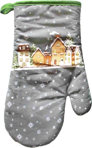 Kerstovenwant besneeuwde huisjes 18 × 30 cm