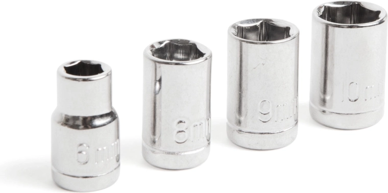 Vier dopsleutels met adapter