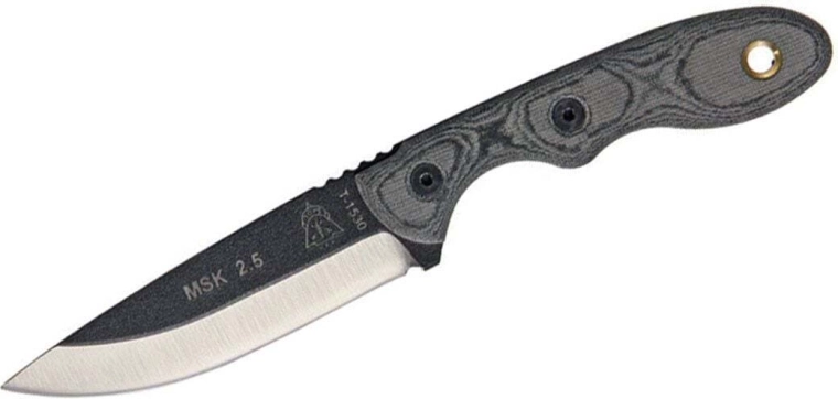 Tops Knives Mini scandi halsmes met handgreep van zwarte micarta