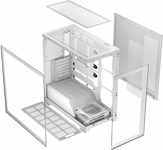 Gereedschapsloze zijpanelen en nette bekabeling