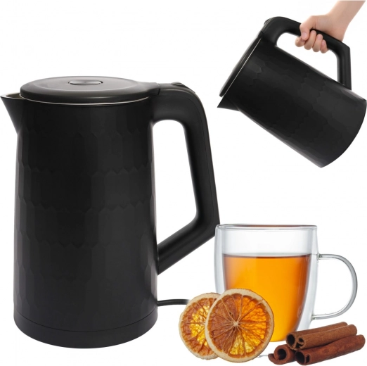 Reis-waterkoker zonder snoer 1,8 l met draaivoet, zwart