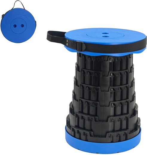 Telescopische opvouwbare kruk blauw (7–45 cm)