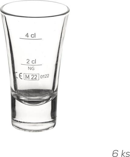 Maatborrelglas Cheerio 0,06 l (ijking 2 cl/4 cl) 6 stuks