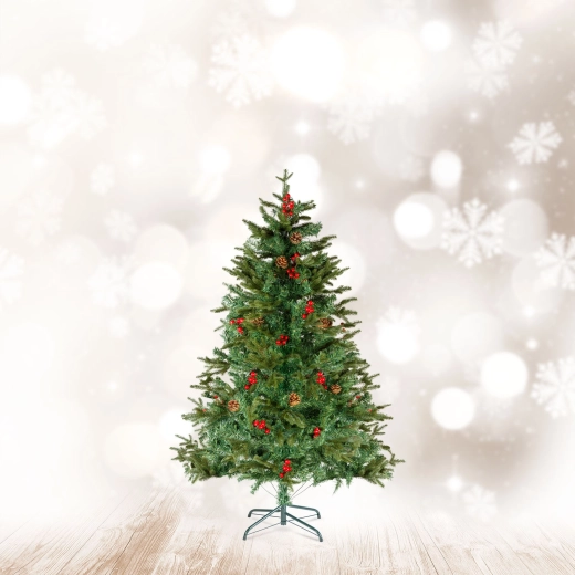 Kunstkerstboom met rode bessen 120 cm