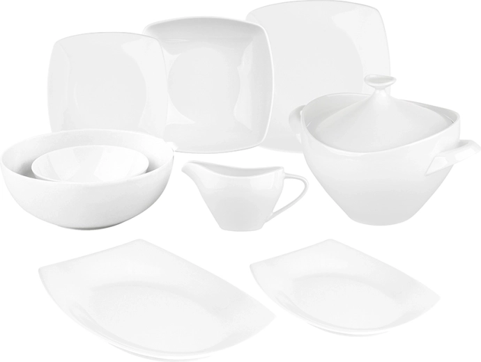 MariaPaula Moderna witte eetservies set in moderne vierkante stijl