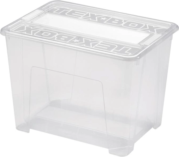 Kunststof opbergbox met deksel HEIDRUN TexBox 21 l