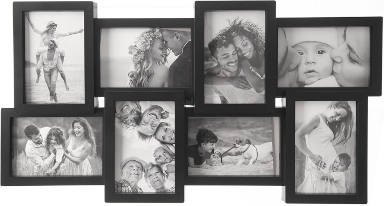 UH-fotolijst voor 8 foto's, zwart