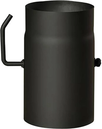 Rookpijp met klep 180 mm, lengte 250 mm, staal 1,5 mm, zwart