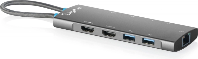 USB-C-dockingstation met 9 poorten, 2× HDMI 4K/60 Hz en Power Delivery 100 W