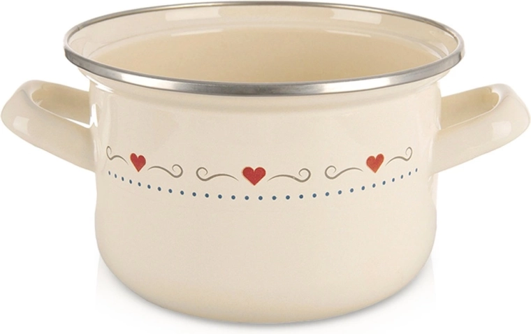 Geëmailleerde pan TONCA 16 cm, 1,4 l – crème