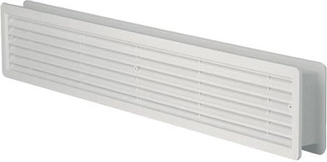 Deurventilatierooster kunststof 500 × 90 mm, wit (2 stuks)