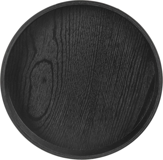 Ronde serveer- en decoratieschaal van natuurlijk hout 30 cm
