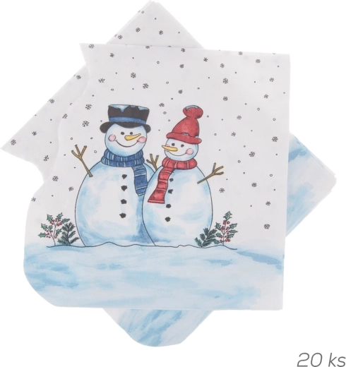 Papieren servetten Sneeuwpop 33 × 33 cm 20 stuks