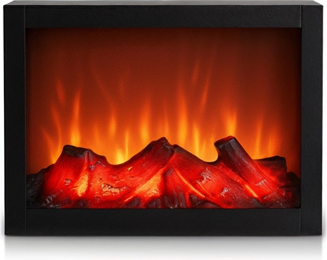 Elektrische LED-haard zwart 29 × 23 cm