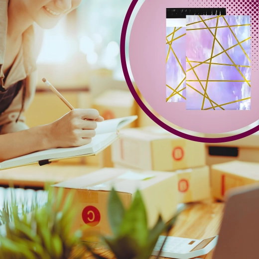 Stijlvol paars‑gouden design