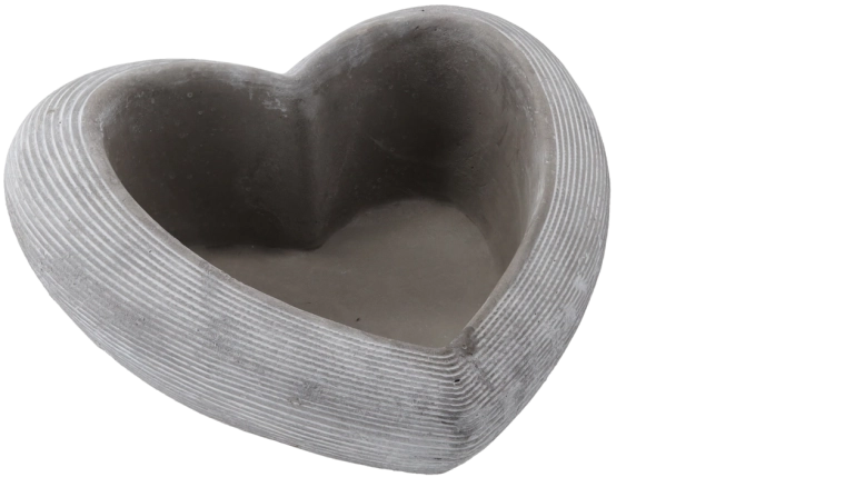 Cementen bloempot hart grijs 22 × 22 × 9 cm