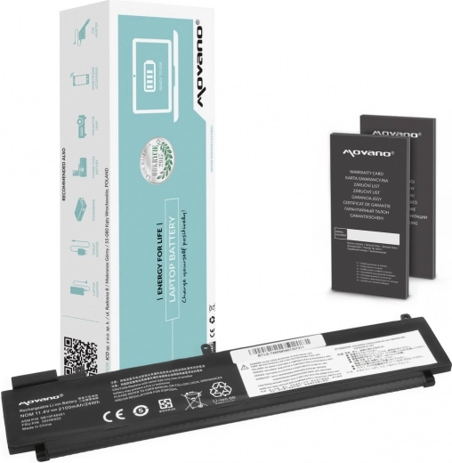 Movano-batterij voor Lenovo ThinkPad T460s en T470s (achter, 2100 mAh / 24 Wh)