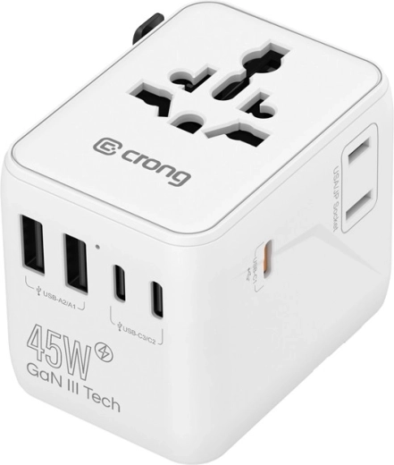 5× USB-poorten + AC-stopcontact voor extra apparaten