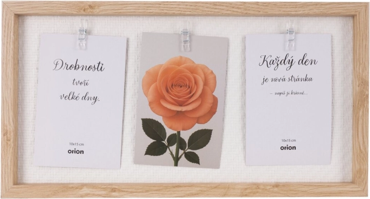 Beige houten fotolijst voor 3 foto’s 42 × 22 cm