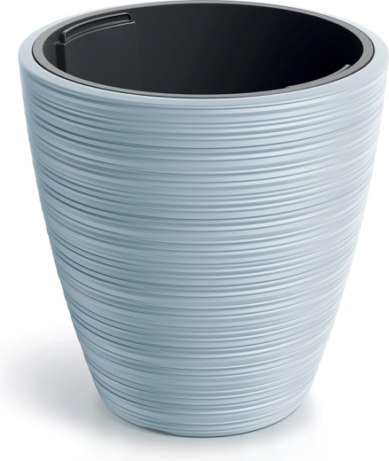 Bloempot Vena round met inzet 19,8 cm lichtgrijs