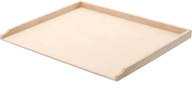 Houten keukendeegplank 61 × 51 cm met verhoogde randen