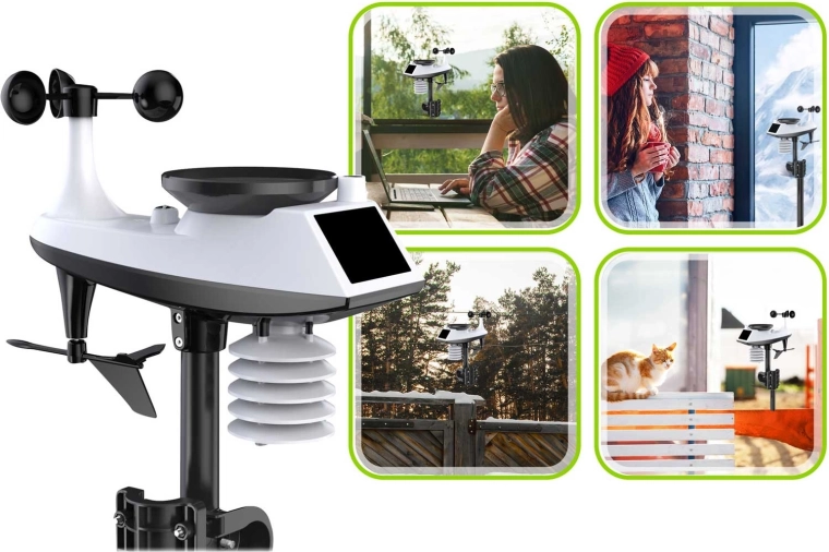 Complete buitensensor met anemometer en regenmeter