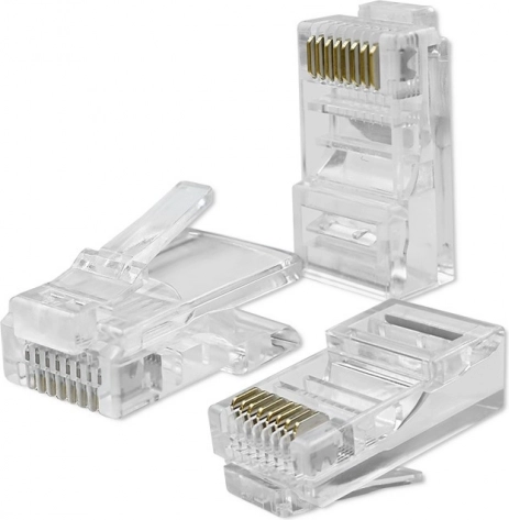 Modulaire connectoren RJ45 CAT6 UTP, vergulde contacten, 100 stuks