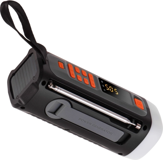 Drie stroombronnen: zon, zwengel en USB‑C