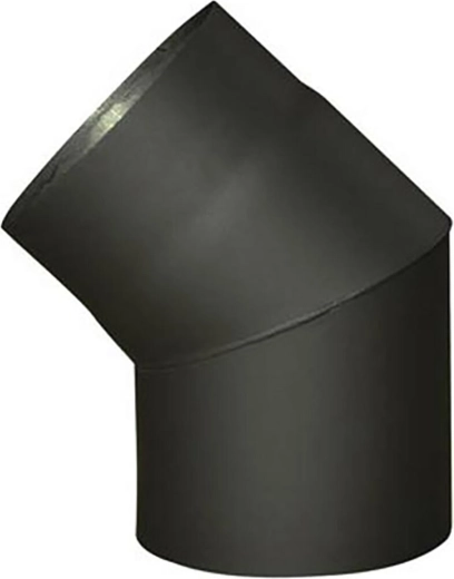 Rookbocht 180 mm 45° zwart, dikte 1,5 mm