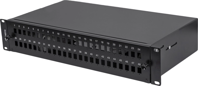 Overzichtelijke afwerking van maximaal 48 optische verbindingen