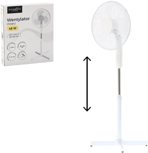 Witte staande ventilator 45 W