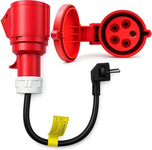 Adapter CEE 32 A 5p 400 V naar Schuko 230 V voor EV-laders