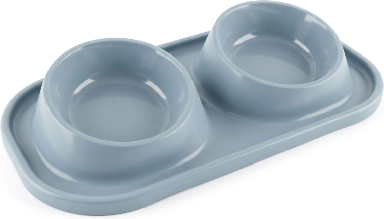 Dubbele voerbak voor honden en katten met antislipmat