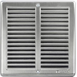 Ventilatierooster met gaas 200 × 200 mm roestvrij staal