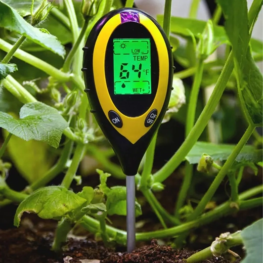 Controle van bodemtemperatuur en -vochtigheid direct in de bloempot