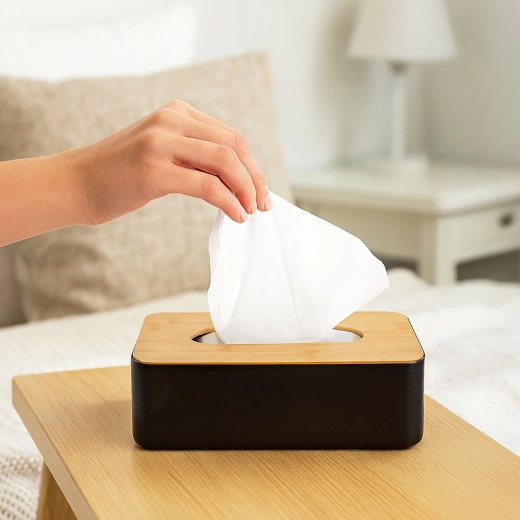 Comfortabel tissues één voor één uitnemen