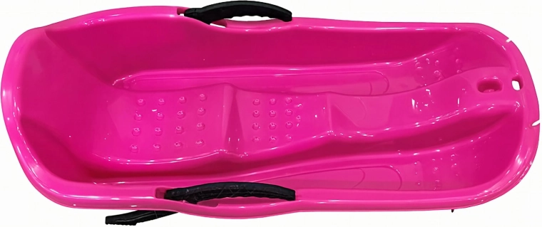 Roze plastic kindersleeën met remmen en trektouw