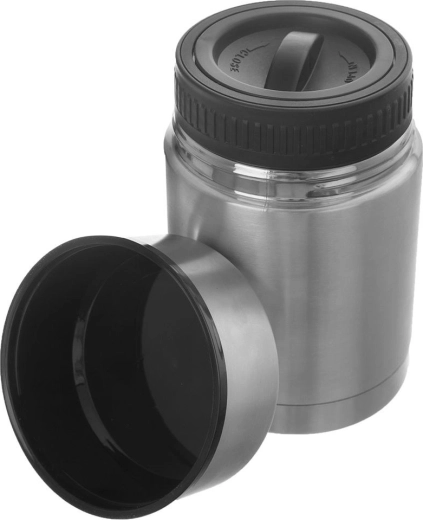 Praktische brede opening en deksel als kom