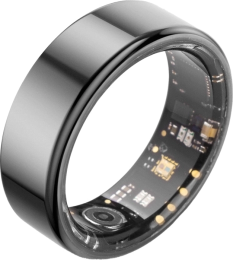 Elegante slimme ring met elektronica verborgen aan de binnenkant