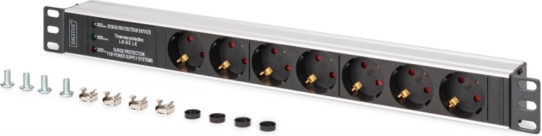 7 Schuko‑stopcontacten gedraaid onder 45°
