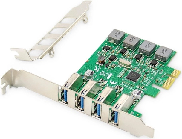 PCIe-kaart met 4× USB 3.0-poorten (Low Profile) – chipset VL805